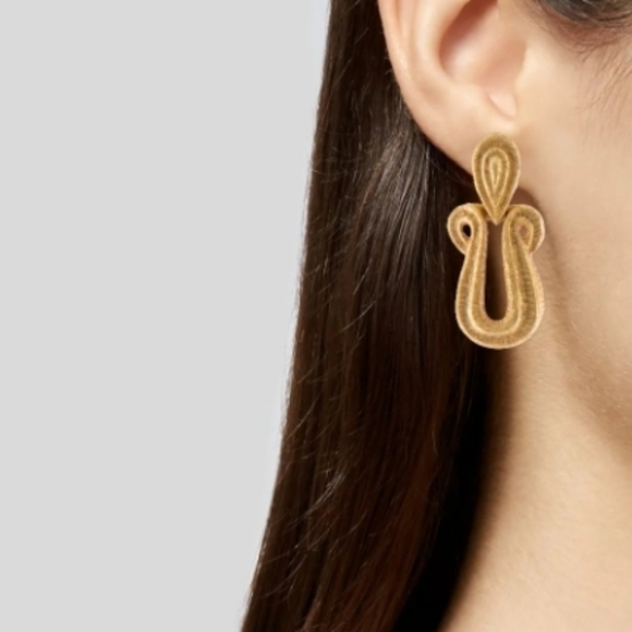 SOLD Givenchy Gold Plated Stud Textured Vintage Bijoux Drop Earrings - Picture 7 of 9